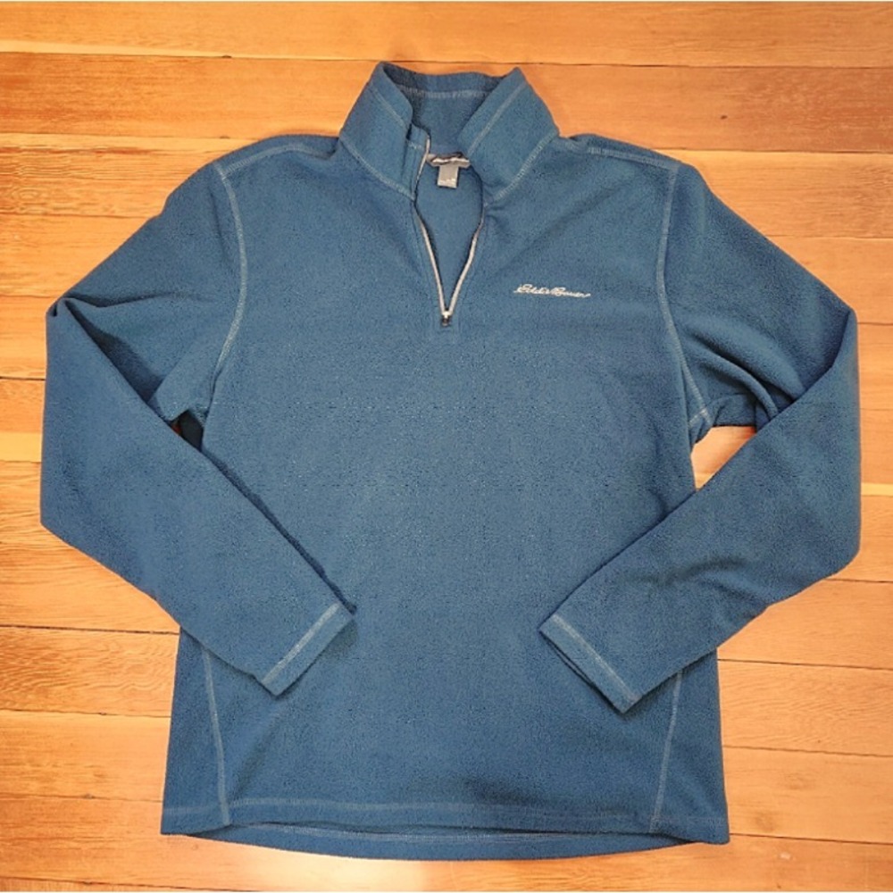 Eddie‎ Bauer 1/4 Zip Pullover Sweatshirt Men's Size Medium Teal Green